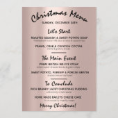 クリスマスイブのホリデーウィンターメニュー ライトグリーンのローズ メニュー (裏面)