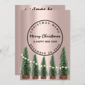 クリスマスイブのホリデーウィンターメニュー ライトグリーンのローズ メニュー (正面/裏面)