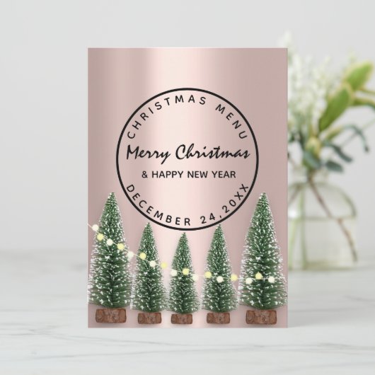 クリスマスイブのホリデーウィンターメニュー ライトグリーンのローズ メニュー (スタンド正面)