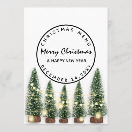 クリスマスイブのホリデーウィンターメニュー ライトグリーン ホワイト メニュー