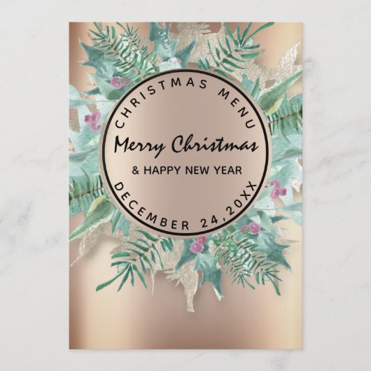 クリスマスイブのホリデーウィンターメニュー ローズの花輪 メニュー (正面)