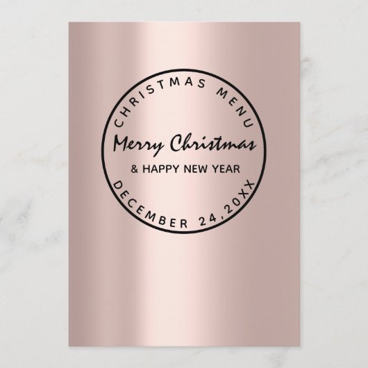 クリスマスイブのホリデーウィンターメニュー ローズ モダン メニュー (正面)