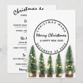 クリスマスイブのホリデー冬メニュー ライトグリーン ホワイト メニュー (正面/裏面)