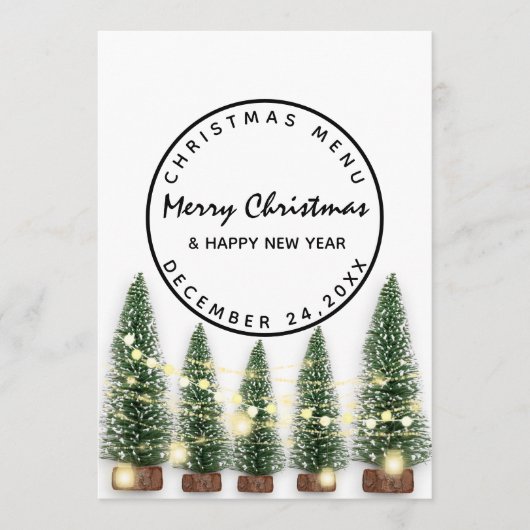 クリスマスイブのホリデー冬メニュー ライトグリーン ホワイト メニュー (正面)