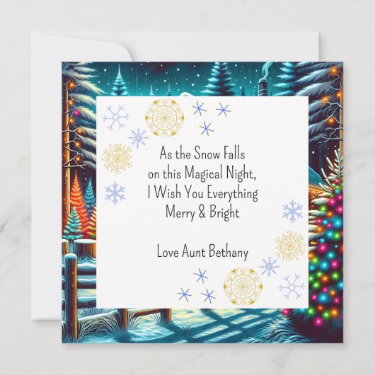 クリスマスイブのログキャビンパーソナライズされた (裏面)