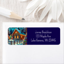 クリスマスイブのログキャビンパーソナライズされた