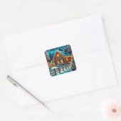 クリスマスイブのログキャビン スクエアシール (封筒)