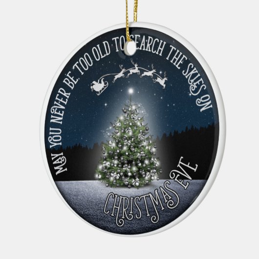 クリスマスイブの両面で空を検索 セラミックオーナメント (左)