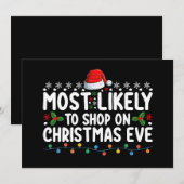 クリスマスイブの休日に最も買い物しそう 招待状 (正面/裏面)