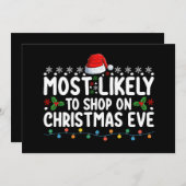 クリスマスイブの休日に買い物をする可能性が最も高い 招待状 (正面/裏面)