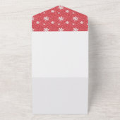 クリスマスイブの招待状にぴったりな雪の結晶のナプキン オールインワン招待状 (外側)