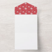 クリスマスイブの招待状にぴったりな雪の結晶のナプキン オールインワン招待状 (内側)