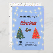 クリスマスイブの招待 招待状 (正面/裏面)