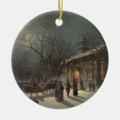 クリスマスイブの教会 セラミックオーナメント (正面)