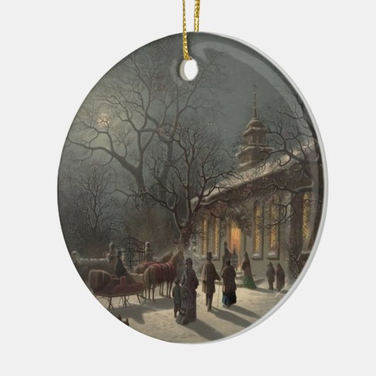クリスマスイブの教会 セラミックオーナメント (左)