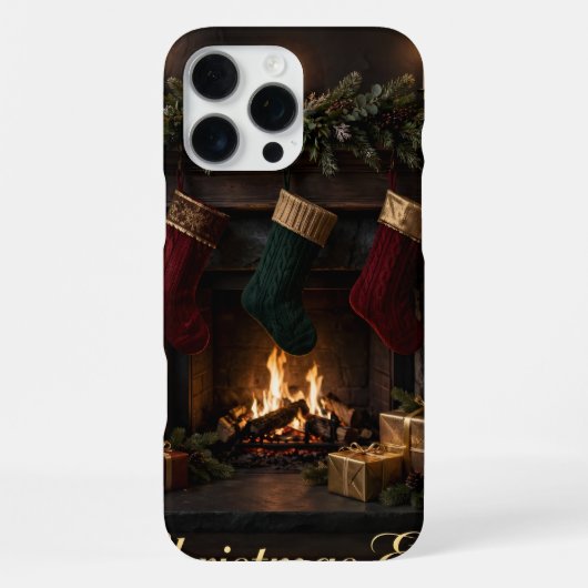 クリスマスイブの暖炉iPhoneケース iPhoneケース (裏面)