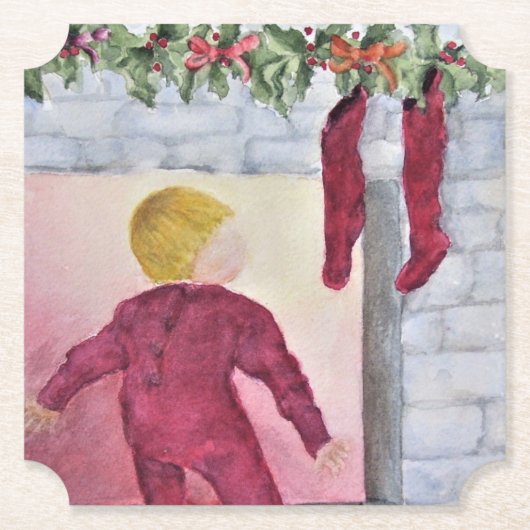 クリスマスイブの期待 ペーパーコースター (正面)