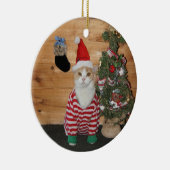 クリスマスイブの猫か子猫 セラミックオーナメント (右)