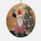 クリスマスイブの猫か子猫 セラミックオーナメント (左)