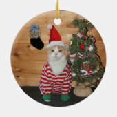クリスマスイブの猫か子猫 セラミックオーナメント (裏面)