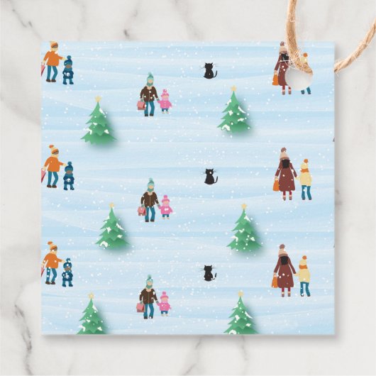 クリスマスイブの町のお気に入りギフトラベル フェイバータグ (裏面)