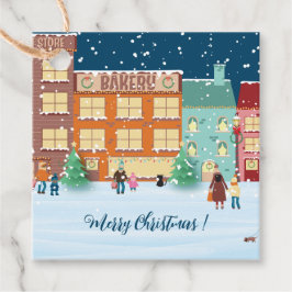 クリスマスイブの町のお気に入りギフトラベル フェイバータグ