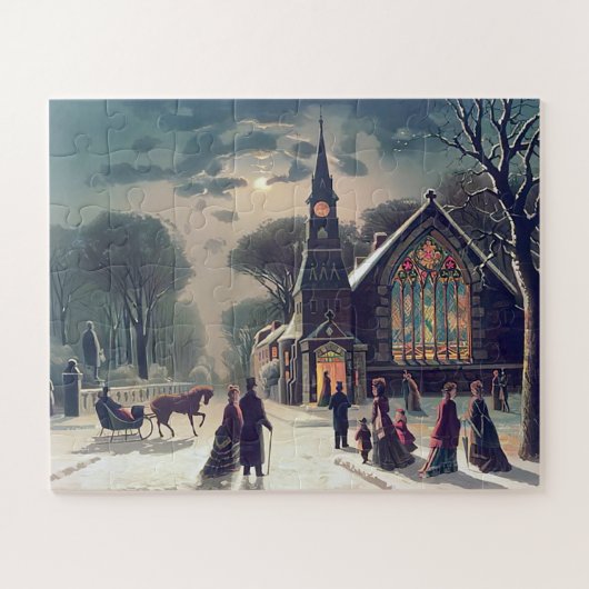クリスマスイブの礼拝式 J Hoover And Son 1878 ジグソーパズル (横)