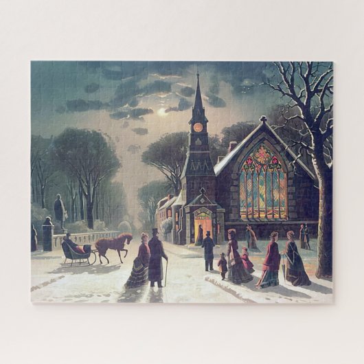 クリスマスイブの礼拝式 J Hoover And Son 1878 ジグソーパズル (横)