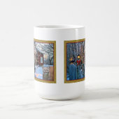 クリスマスイブの訪問者(クーガーおよびカラス) コーヒーマグカップ (中央)