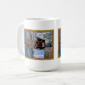 クリスマスイブの訪問者(クーガーおよびカラス) コーヒーマグカップ (正面左)