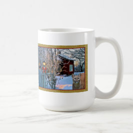 クリスマスイブの訪問者(クーガーおよびカラス) コーヒーマグカップ
