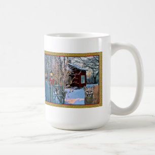 クリスマスイブの訪問者(クーガーおよびカラス) コーヒーマグカップ