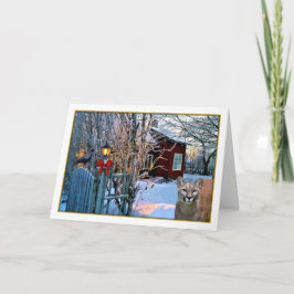 クリスマスイブの訪問者(クーガーおよびカラス) シーズンカード