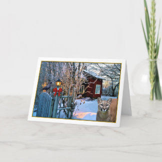 クリスマスイブの訪問者(クーガーおよびカラス) シーズンカード