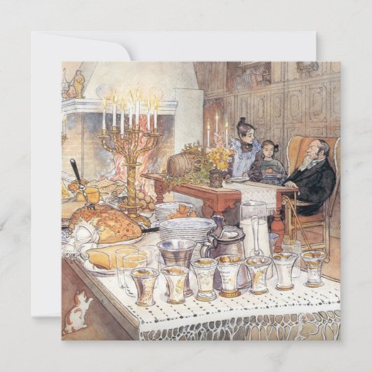 クリスマスイブの詳細（伝統的なスウェーデンのクリスマス） カード (正面)