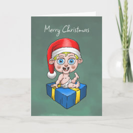 クリスマスイブの赤ちゃんサンタクロース シーズンカード