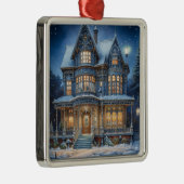 クリスマスイブの輝く家 メタルオーナメント (右)