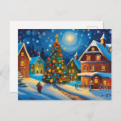 クリスマスイブの雪の村 ポストカード (正面/裏面)