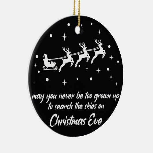 クリスマスイブは決して成長し過ぎることはない空を検索 セラミックオーナメント (右)