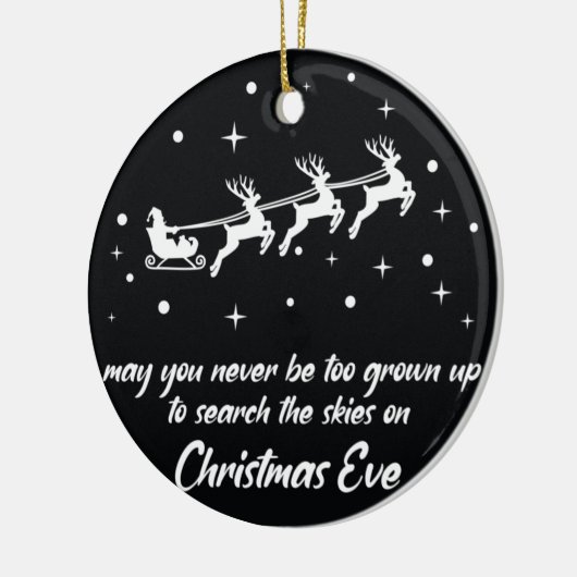 クリスマスイブは決して成長し過ぎることはない空を検索 セラミックオーナメント (左)