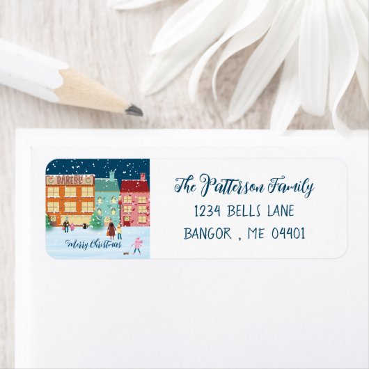 クリスマスイブインタウンファミリー差出人住所ラベル ラベル (インサイチュ)