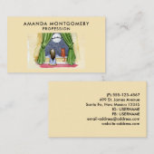 クリスマスイブウォーターカラーかわいい子&キティ猫 名刺 (正面/裏面)