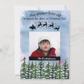 クリスマスイブウォーターカラーフォトホリデーカード シーズンカード (正面)