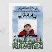 クリスマスイブウォーターカラーフォトホリデーカード シーズンカード (正面/裏面)