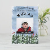 クリスマスイブウォーターカラーフォトホリデーカード シーズンカード (スタンド正面)