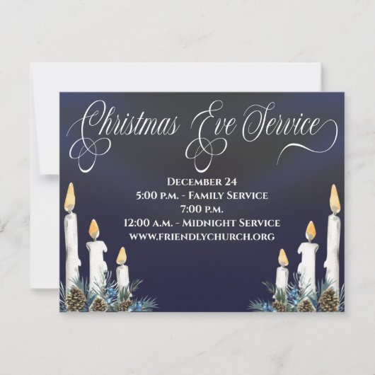 クリスマスイブキャンドルライトサービス教会 招待状 (正面)