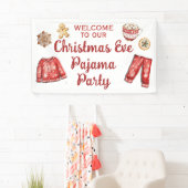 クリスマスイブクッキーホットココアパジャマパーティー 横断幕 (インサイチュ)