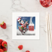 クリスマスイブサンタトナディアスノーウィークルーフトップチムニー スタンダードカクテルナプキン (インサイチュ)