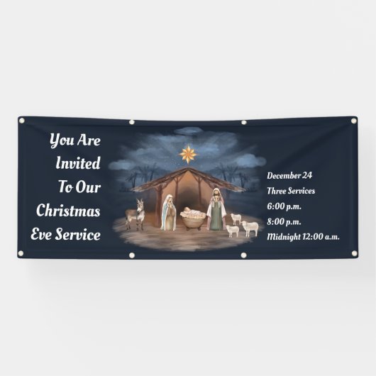 クリスマスイブサービス出生キリスト教会 横断幕 (横)