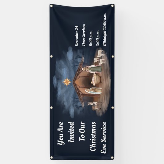 クリスマスイブサービス出生キリスト教会 横断幕 (縦)